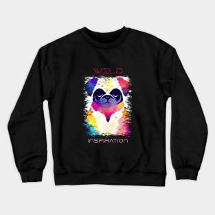 Pug Dog Wild Nature Animal Colors Art Painting Crewneck Sweatshirt